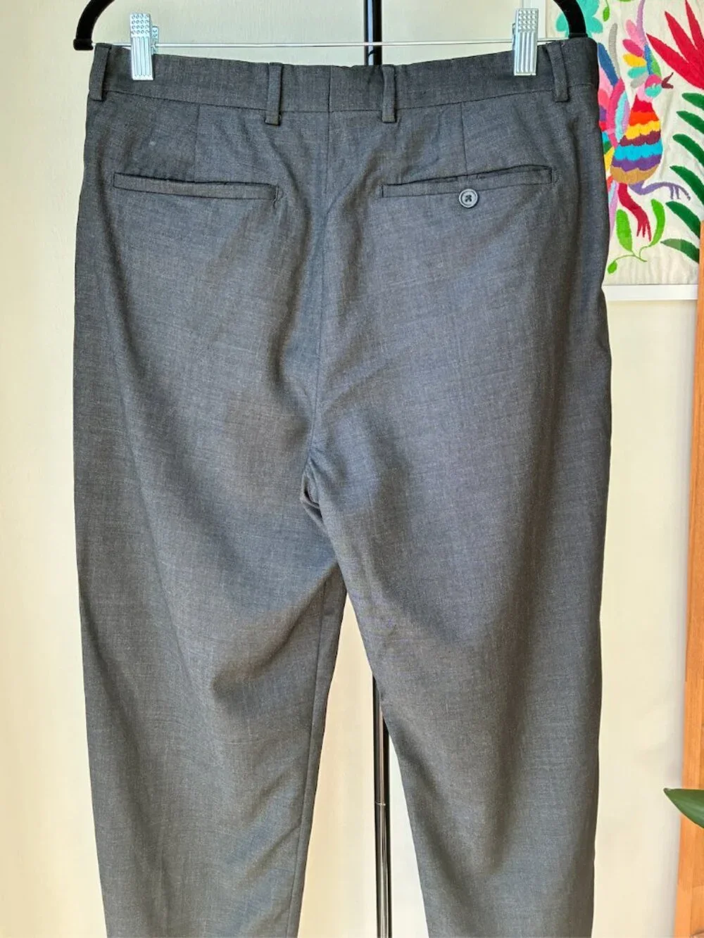 Banana Republic Men's Dark Gray Wool Pants - Size 33 X 30